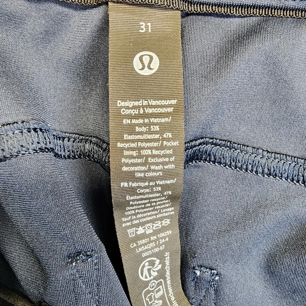 Lululemon ABC Pants Slim Fit 5 Pocket Warpstreme Men's 31x27 Chino Blue LM5AQRS